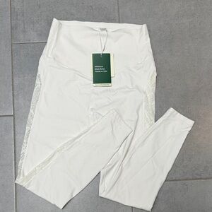 White Leggings with Lace Detail
